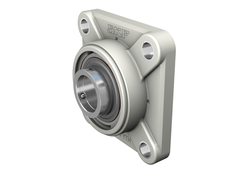 FYWK 1.7/16 YTASquare flanged ball bearing unit with set screw locking and extended inner ring, composite housing, Food Line