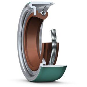 6393Radial shaft seal with metal case and SKF Wave lip, for oil or grease