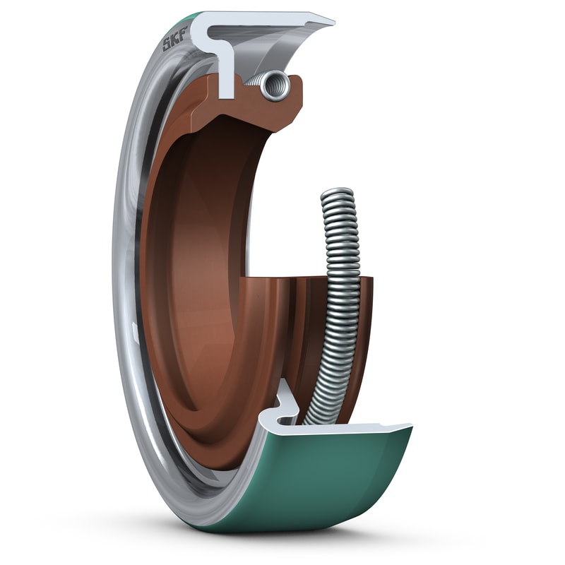 11139Radial shaft seal with metal case, SKF Wave lip and auxiliary, contacting lip, for oil or grease