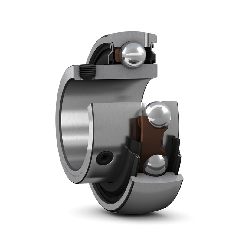 YAT 203-008Insert bearing with set screws locking and narrow inner ring