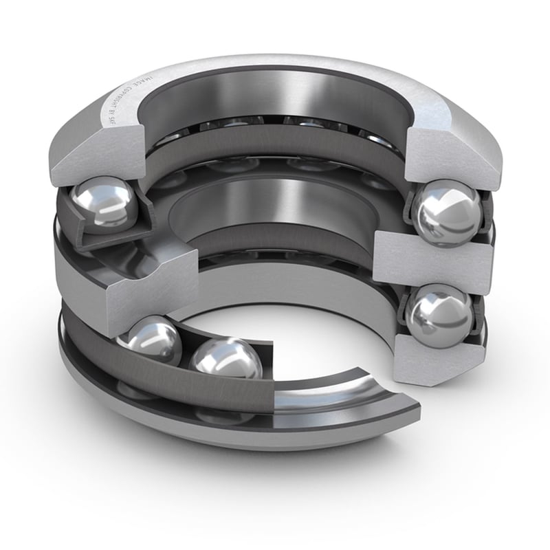 54307Double direction thrust ball bearing with sphered housing washers