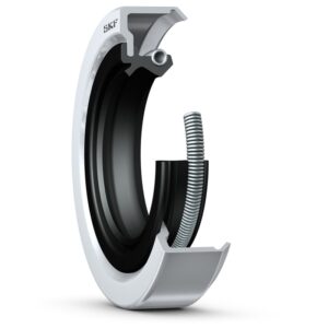 14780Radial shaft seal with metal case, double sealing lip and auxiliary contacting lip, for oil or grease