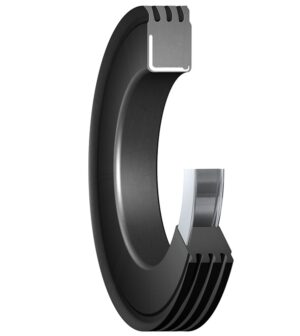 38590Radial shaft seal with double metal case and four sealing lips, for grease