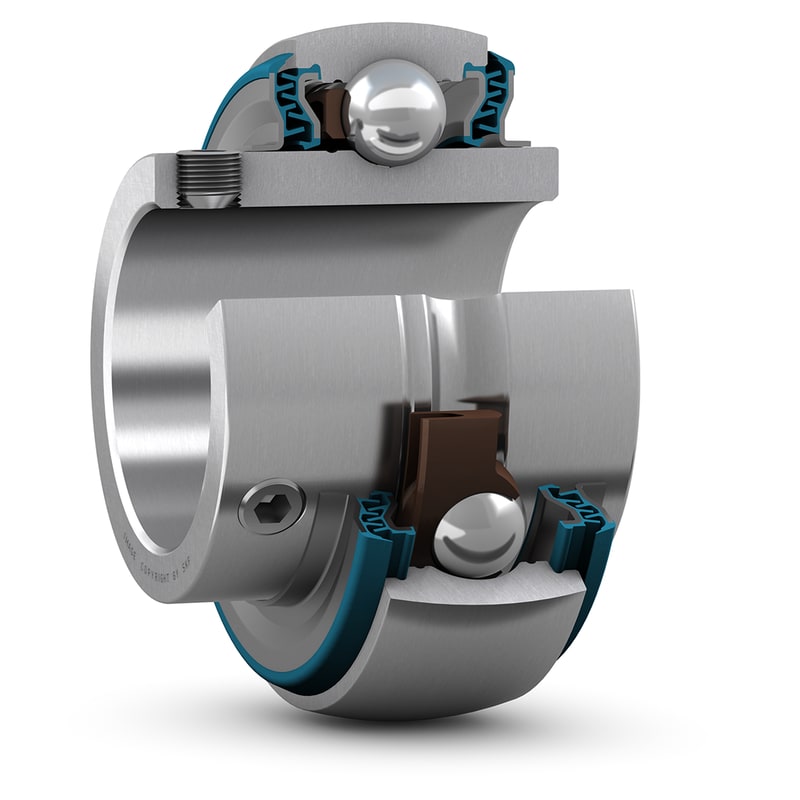 YAR 210-2LPW/SSInsert bearing with set screw locking and extended inner ring
