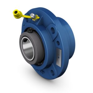 F4BRPE 35M-TRB-STHRound piloted flanged roller bearing unit with set screw locking, inch series with type E dimensions