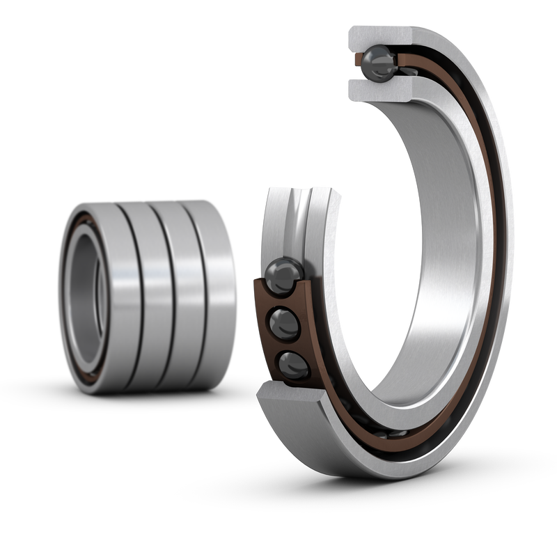 7020 CE/HCP4AQBCAMatched set of four super-precision, high-speed E design, single row angular contact ball bearings
