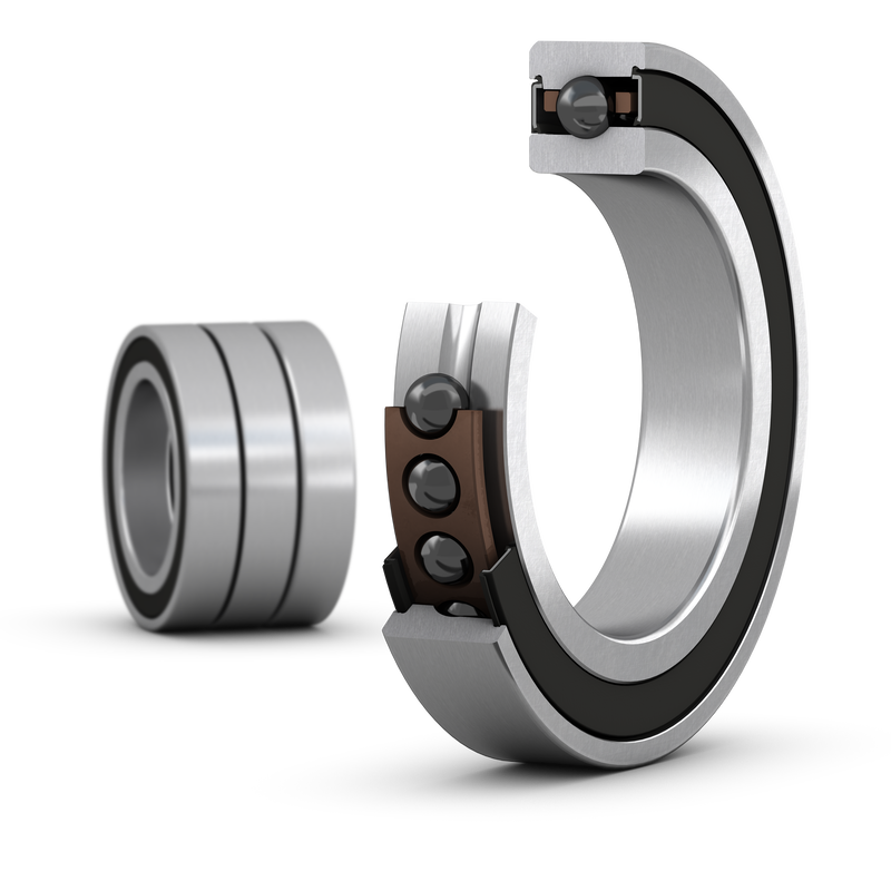 S7014 ACE/HCP4ATGAMatched set of three super-precision, high-speed E design, single row angular contact ball bearings with seals