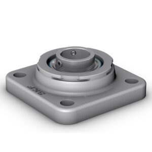 F4BSS 30M-TPSSSquare flanged ball bearing unit with set screw locking, stainless steel housing