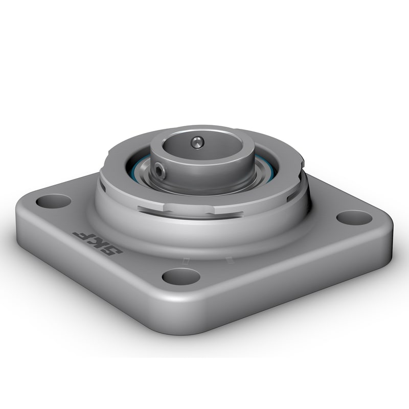 F4BSS 30M-TPSSSquare flanged ball bearing unit with set screw locking, stainless steel housing