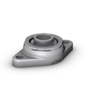 F2BSS 40M-TPSSOval flanged ball bearing unit with set screw locking, stainless steel housing