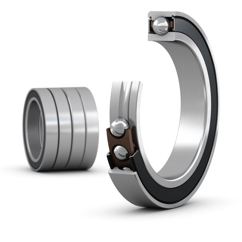 S71915 CE/P4AQBCBMatched set of four super-precision, high-speed E design, single row angular contact ball bearings with seals