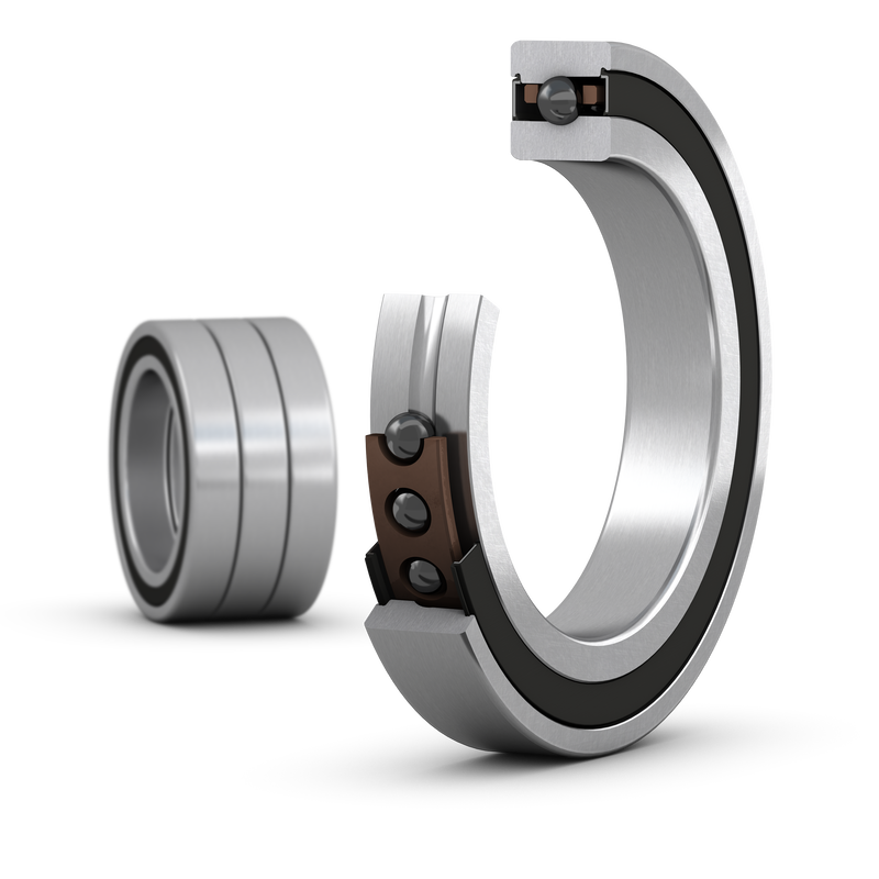 S7010 ACB/HCP4ATGBMatched set of three super-precision, high-speed B design, single row angular contact ball bearings with seals