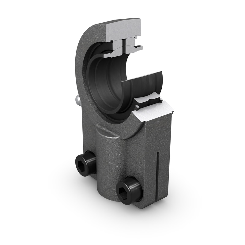 SIQG 25 ESRod end, requires maintenance, female thread with clamping screws