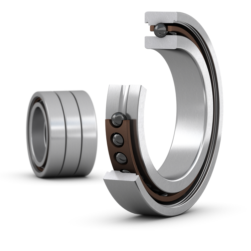 7014 ACB/HCP4ATGAMatched set of three super-precision, high-speed B design, single row angular contact ball bearings