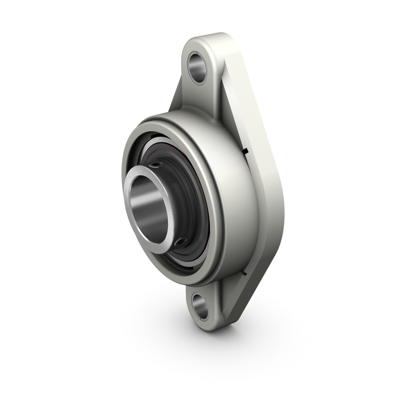 FYTWK 1.15/16 LTHROval flanged ball bearing unit with set screw locking and extended inner ring, composite housing, Food Line