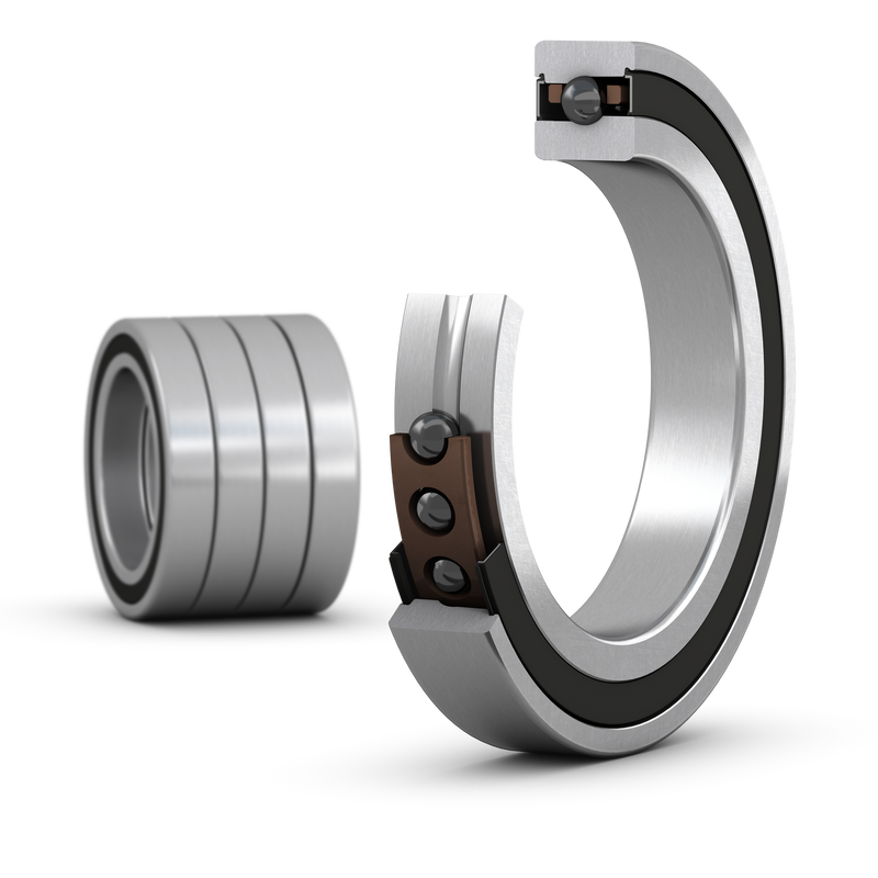 S71914 ACB/HCP4AQGAMatched set of four super-precision, high-speed B design, single row angular contact ball bearings with seals