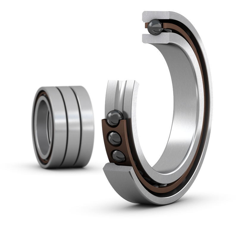 7014 CE/HCP4AH1TGAMatched set of three super-precision, high-speed E design, single row angular contact ball bearings