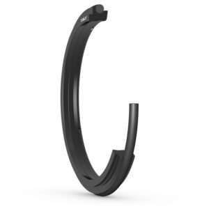 DX-1250-J1SPolyurethane snap-in wiper seal with a single lip, a nitrile rubber O-ring and notches on the inside edge